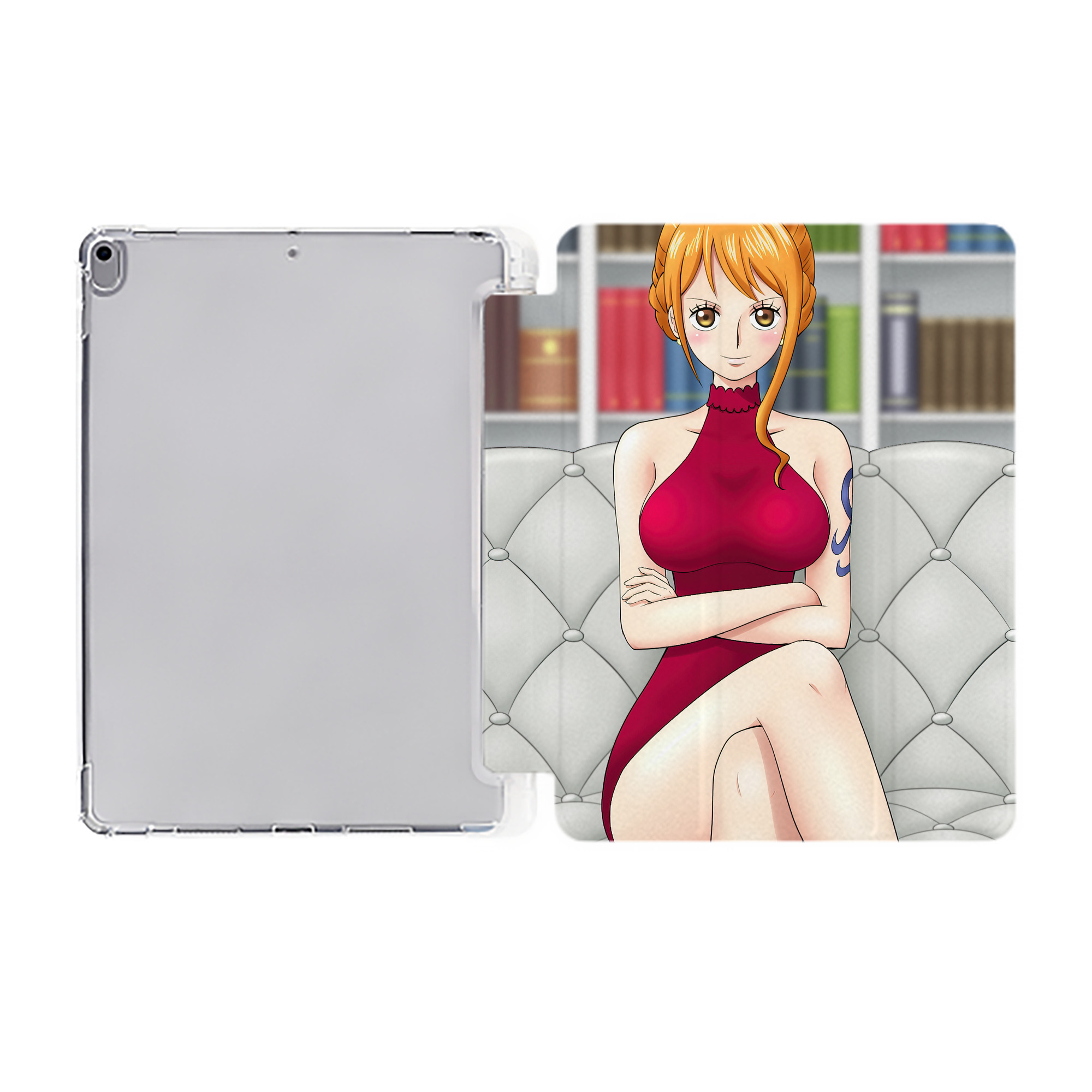 （画像用） ワンピース ONE PIECE IPad ケース ペン収納付き 三つ折りスタンド PUレザー×シリコン 対応機種9.5/10.5/10.9インチ